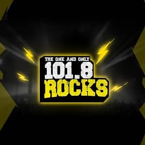101.8 Rocks Logo